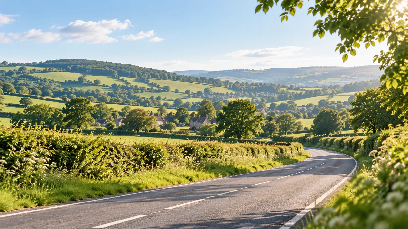 A country road winding towards the next destination